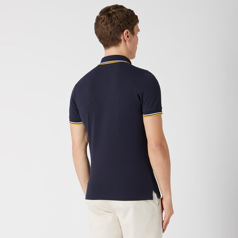 Remus Uomo 58770 Navy Cotton Blend 3 Button Pique Polo Shirt - Baks Menswear Bournemouth