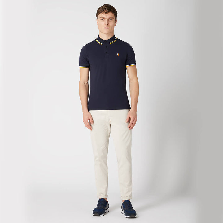 Remus Uomo 58770 Navy Cotton Blend 3 Button Pique Polo Shirt - Baks Menswear Bournemouth