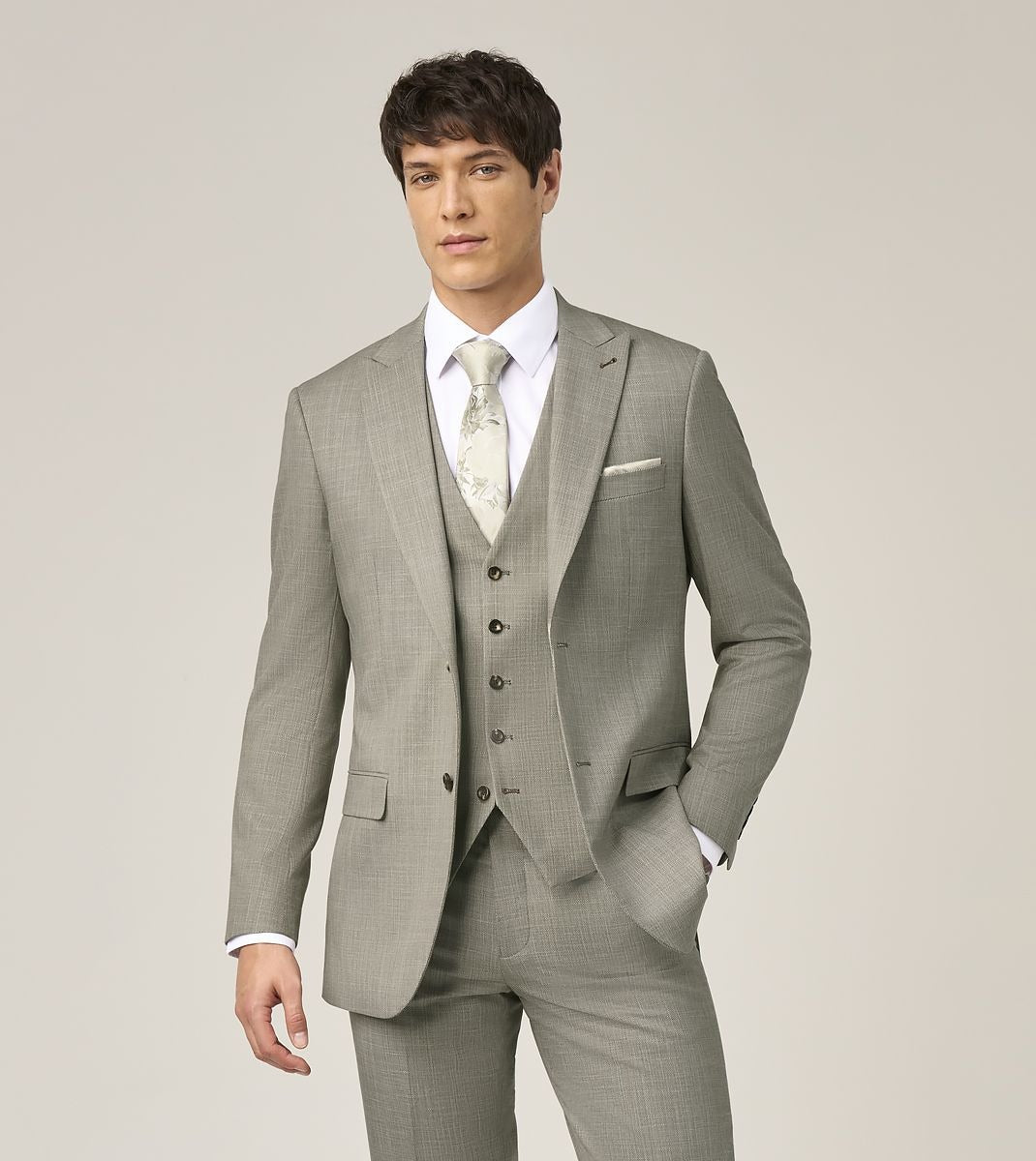 Sage green Redding suit jacket at Baks Menswear, Bournemouth