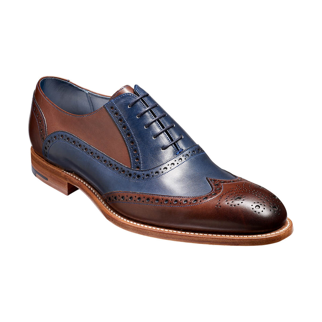 Barker Valiant Ebony Navy Hand Painted Lace-Up Shoe