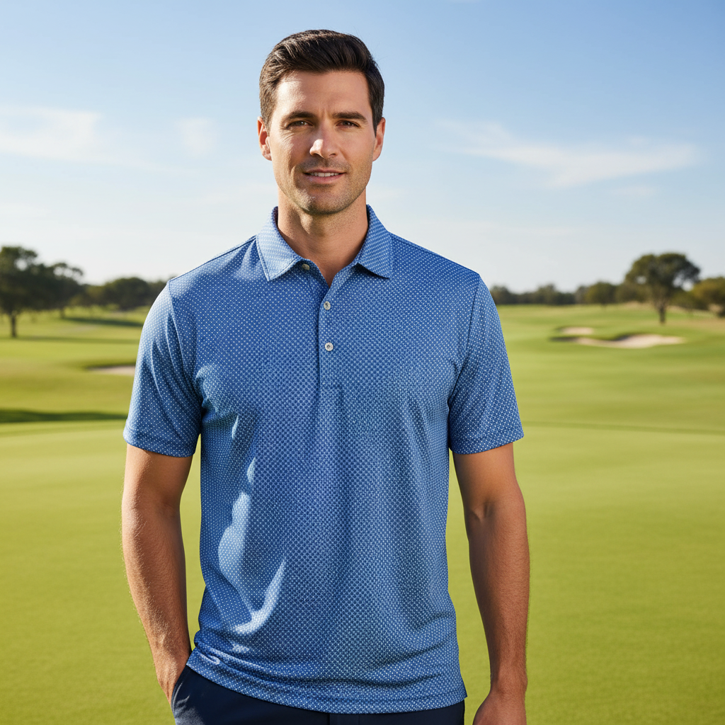 Glenmuir White Tahiti Micro Print Polo Shirt