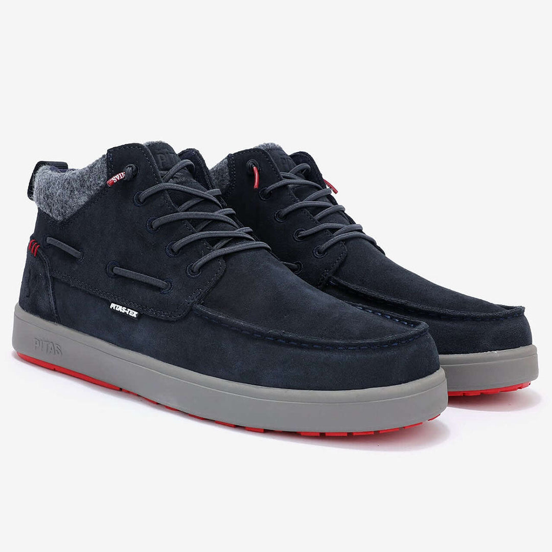 Walk In Pitas Kent Navy Waterproof Suede Boots