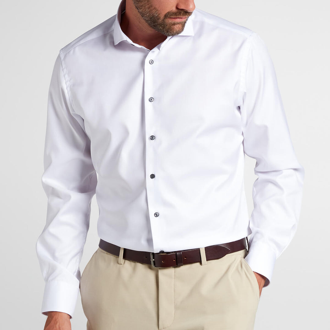 Eterna 8819-00-X17V White Long Sleeve Modern Fit Cover Shirt - Baks Menswear Bournemouth