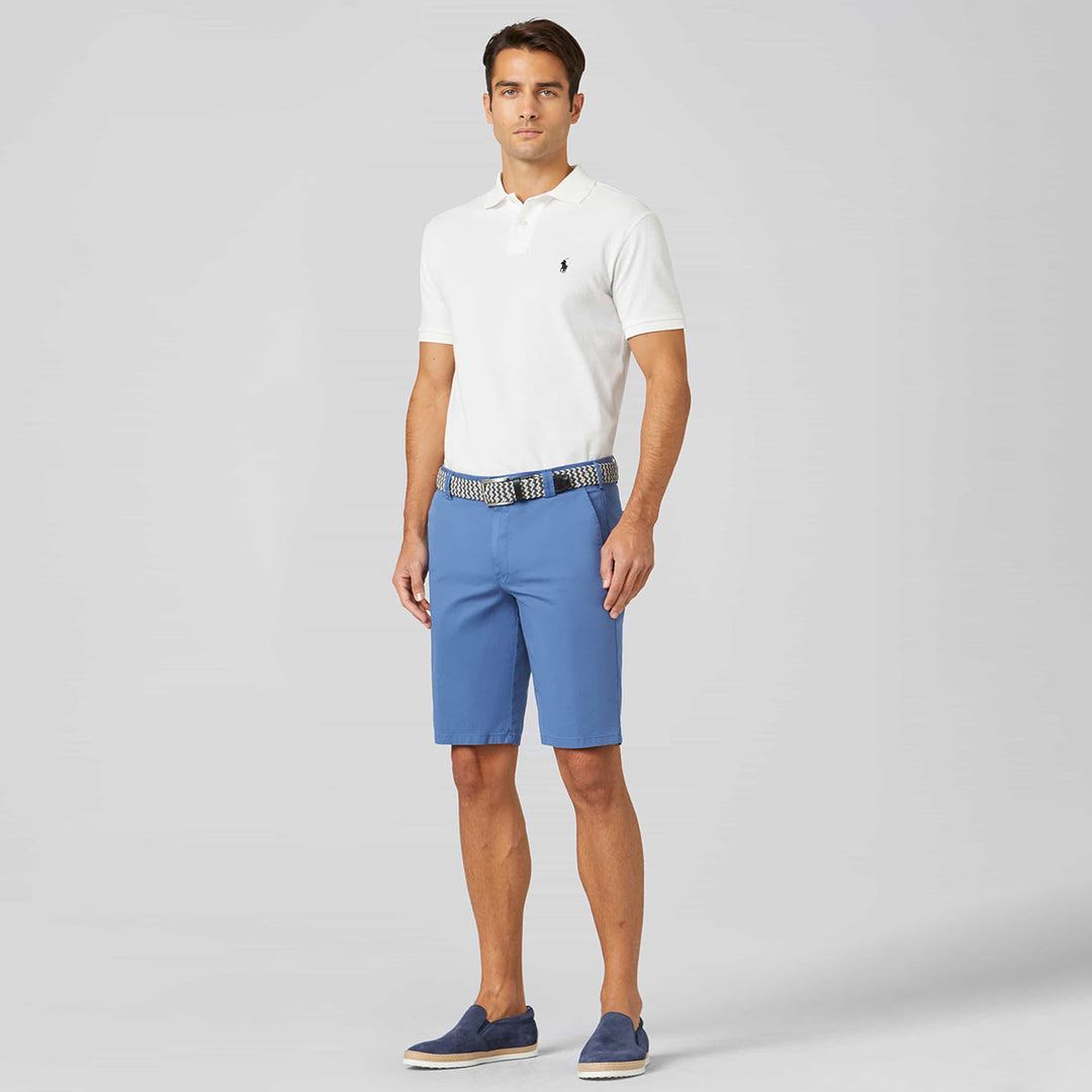 Meyer B-Palma 1-3010 17 Blue Mens Stretch Cotton Bermuda Shorts - Baks Menswear Bournemouth