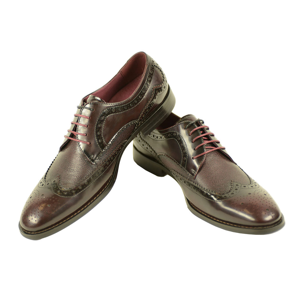 Azor ZM3773 Paletta Burgundy Red Brogue Shoes - Baks Menswear Bournemouth