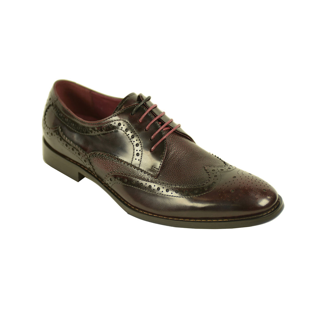 Azor ZM3773 Paletta Burgundy Red Brogue Shoes - Baks Menswear Bournemouth