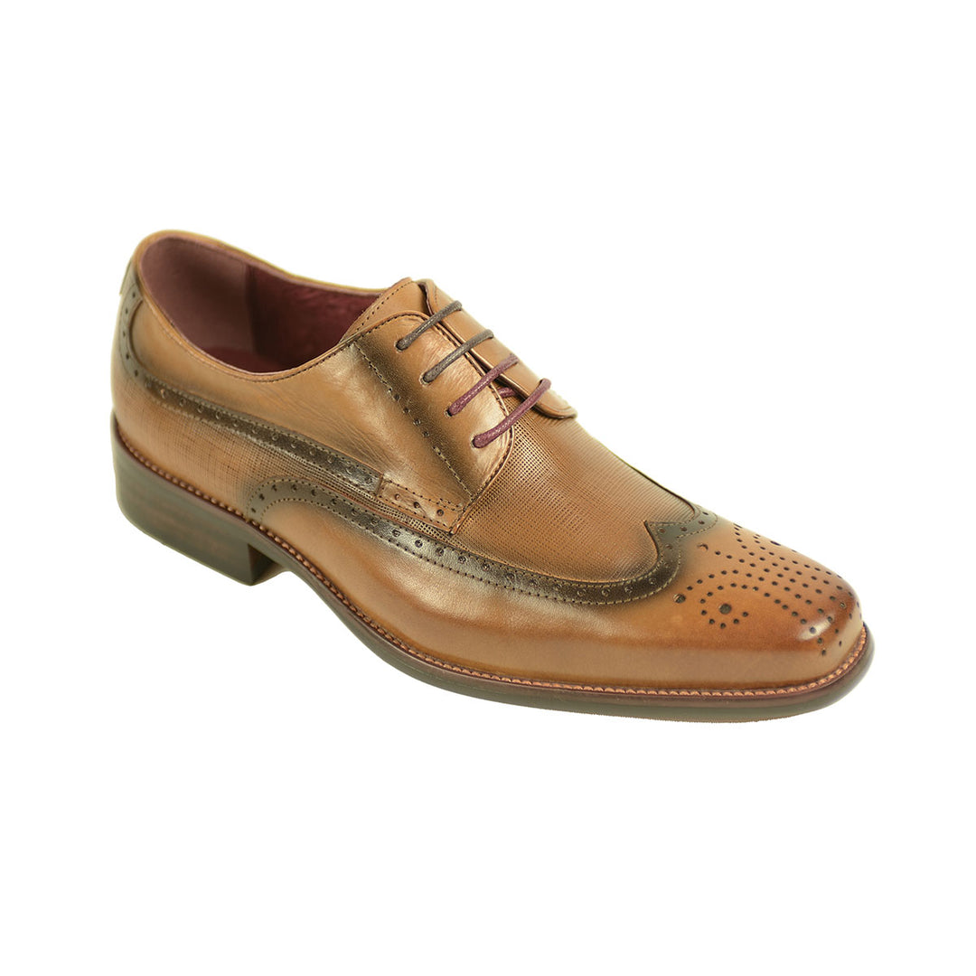 Azor ZM3811 Romano Tan Brogue Shoes - Baks Menswear Bournemouth