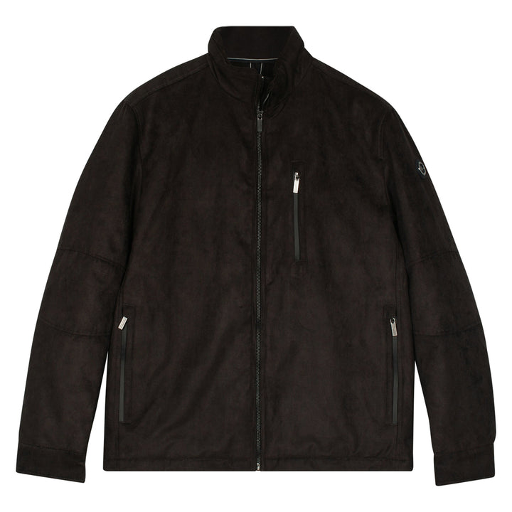 Brown jacket with zippers on a white background