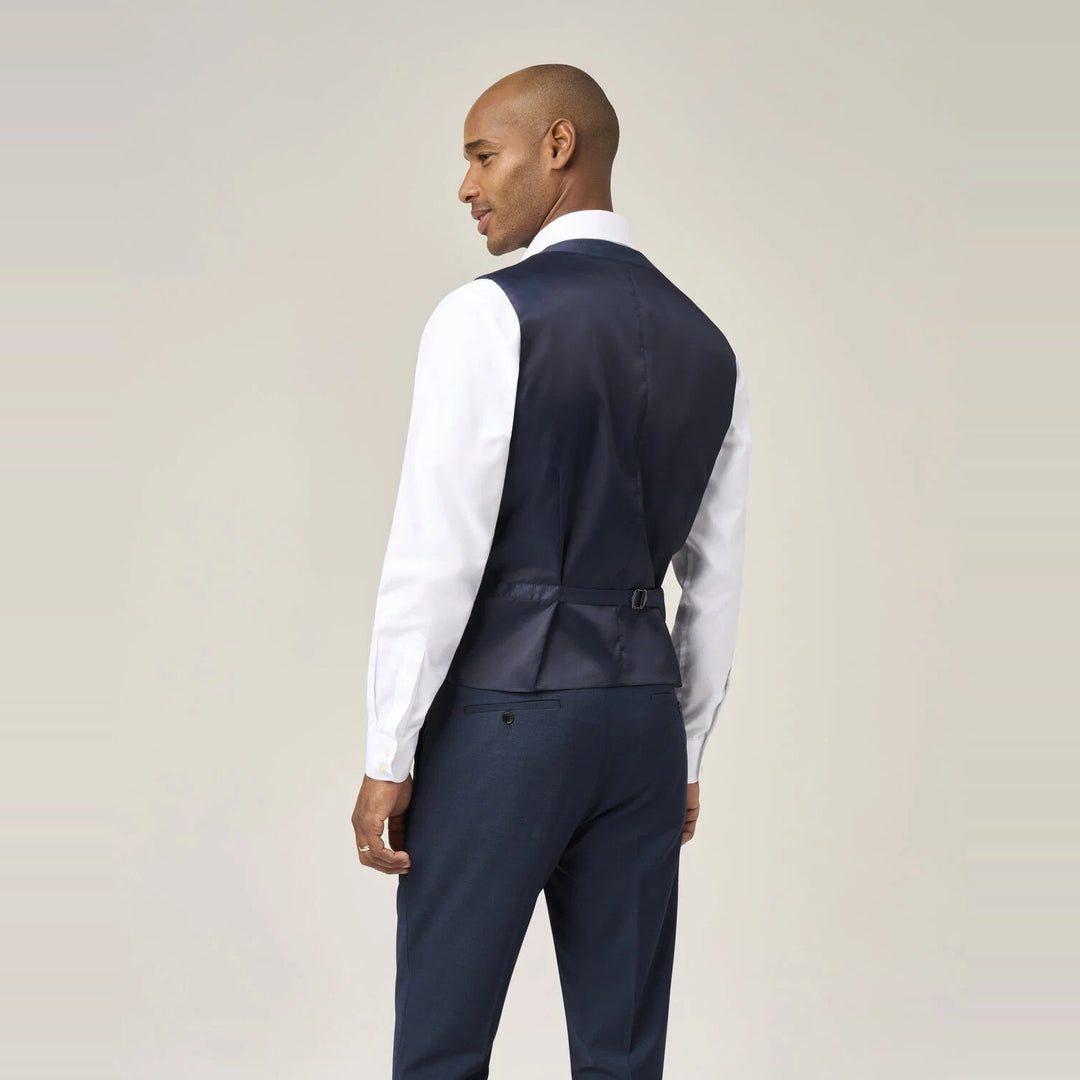 Baks Rozario Navy Wool Blend Suit Waistcoat 99MM10262, back view