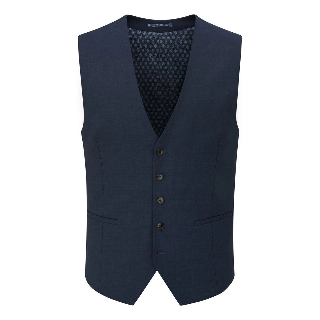 Baks Rozario Navy Wool Blend Suit Waistcoat 99MM10262, flat front view