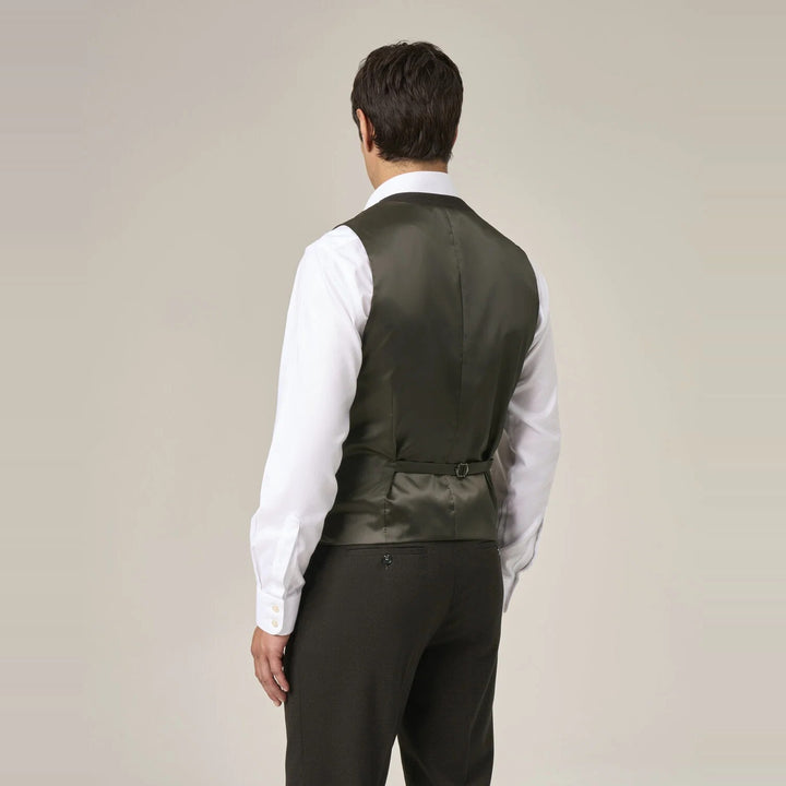 Baks Boyd Brown Puppytooth Suit Waistcoat 99MM10276, back view