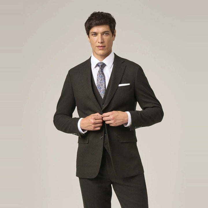 Baks Boyd Brown Puppytooth Suit Jacket 99MM30276, front view