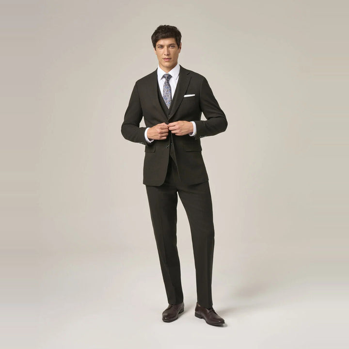 Baks Boyd Brown Puppytooth Suit Jacket 99MM30276, full-length view