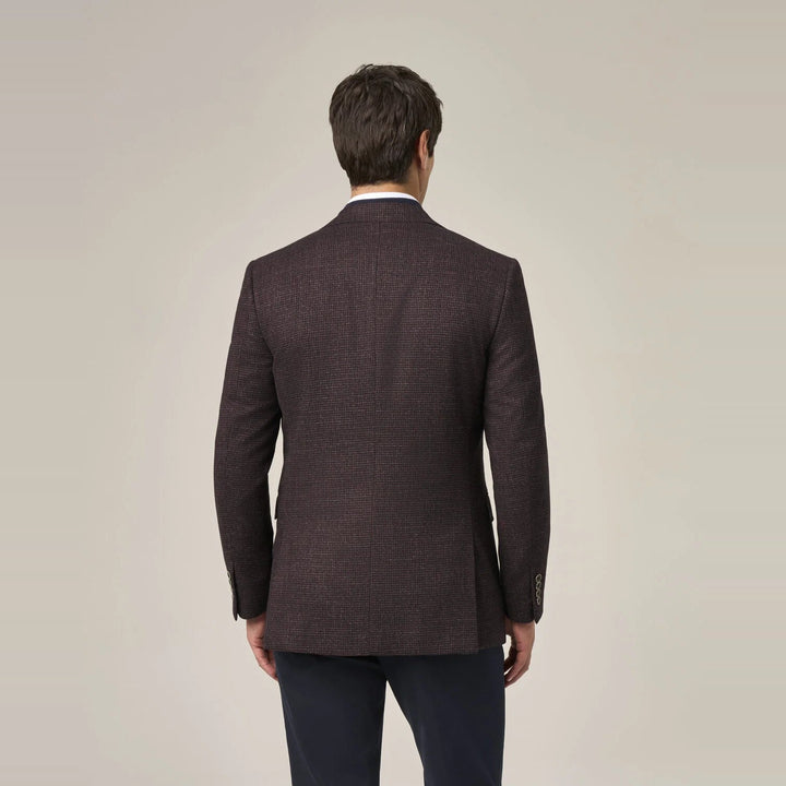 Baks Dawlish Wine Puppytooth Blazer Jacket 99MM4682, back view