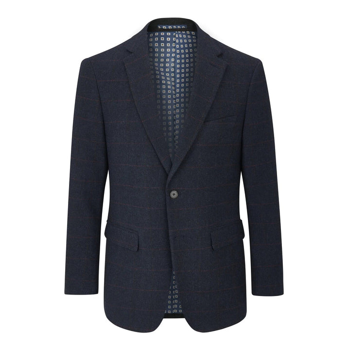 Baks Cupar Navy Herringbone Blazer Jacket 99MM4684, flat front view
