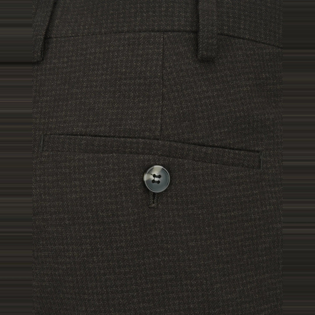 Baks Boyd Brown Puppytooth Suit Trousers 99MM70276, pocket detail