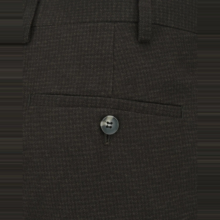 Baks Boyd Brown Puppytooth Suit Trousers 99MM70276, pocket detail