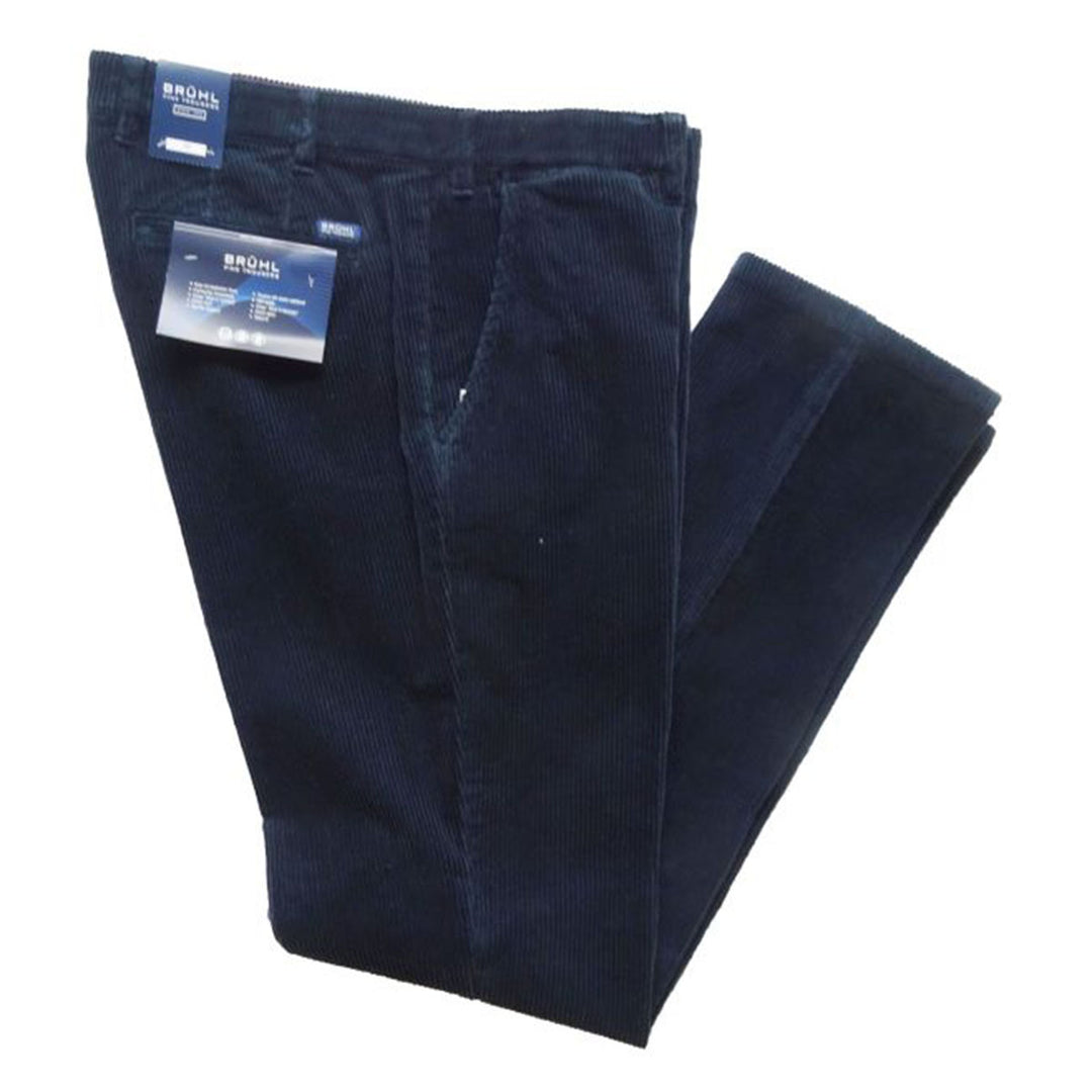 Bruhl 130330-680 Navy Corduroy Chino Trousers (24) – Baks Menswear