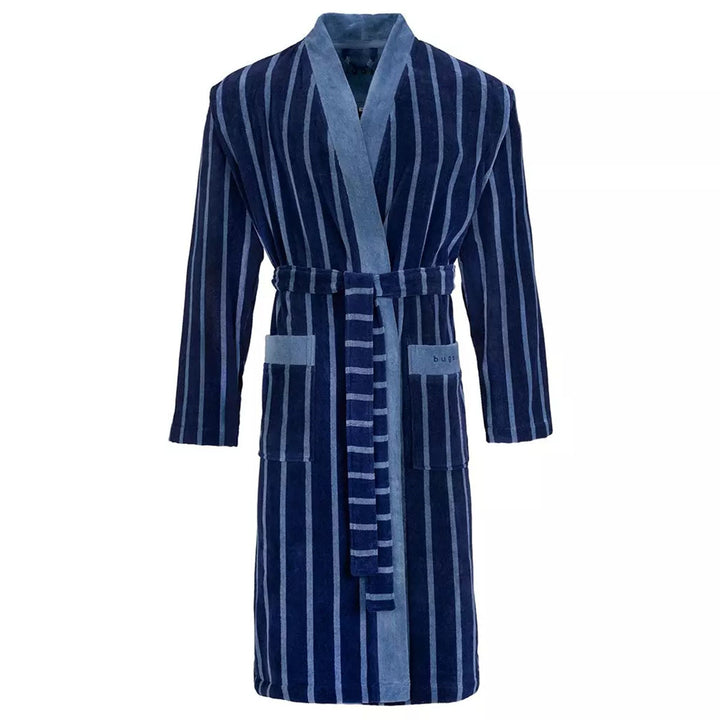 Bugatti 1624844850 Antonio Marine Blue Striped Dressing Gown - Baks Menswear Bournemouth