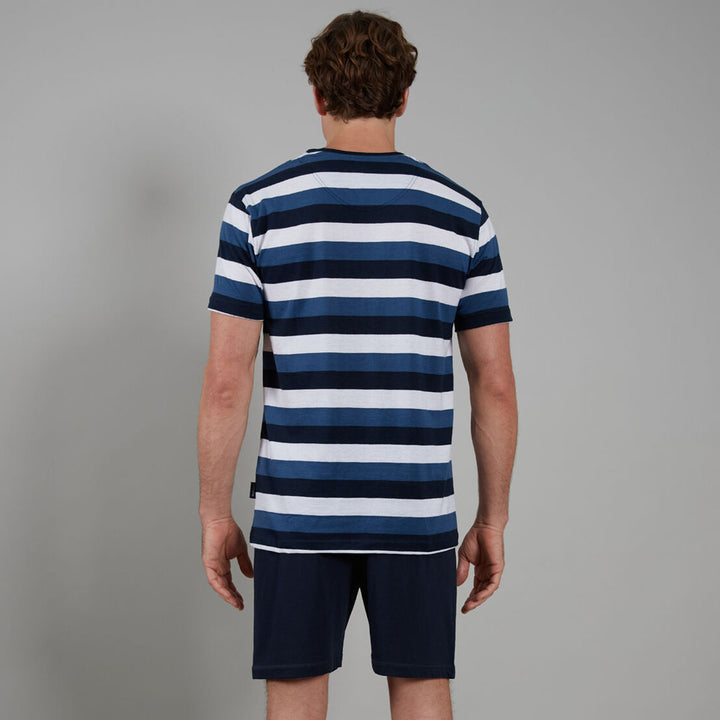 Bugatti 31114-4065-622 Melbourne Medium Blue O-Neck Short Pyjama Set - Baks Menswear Bournemouth