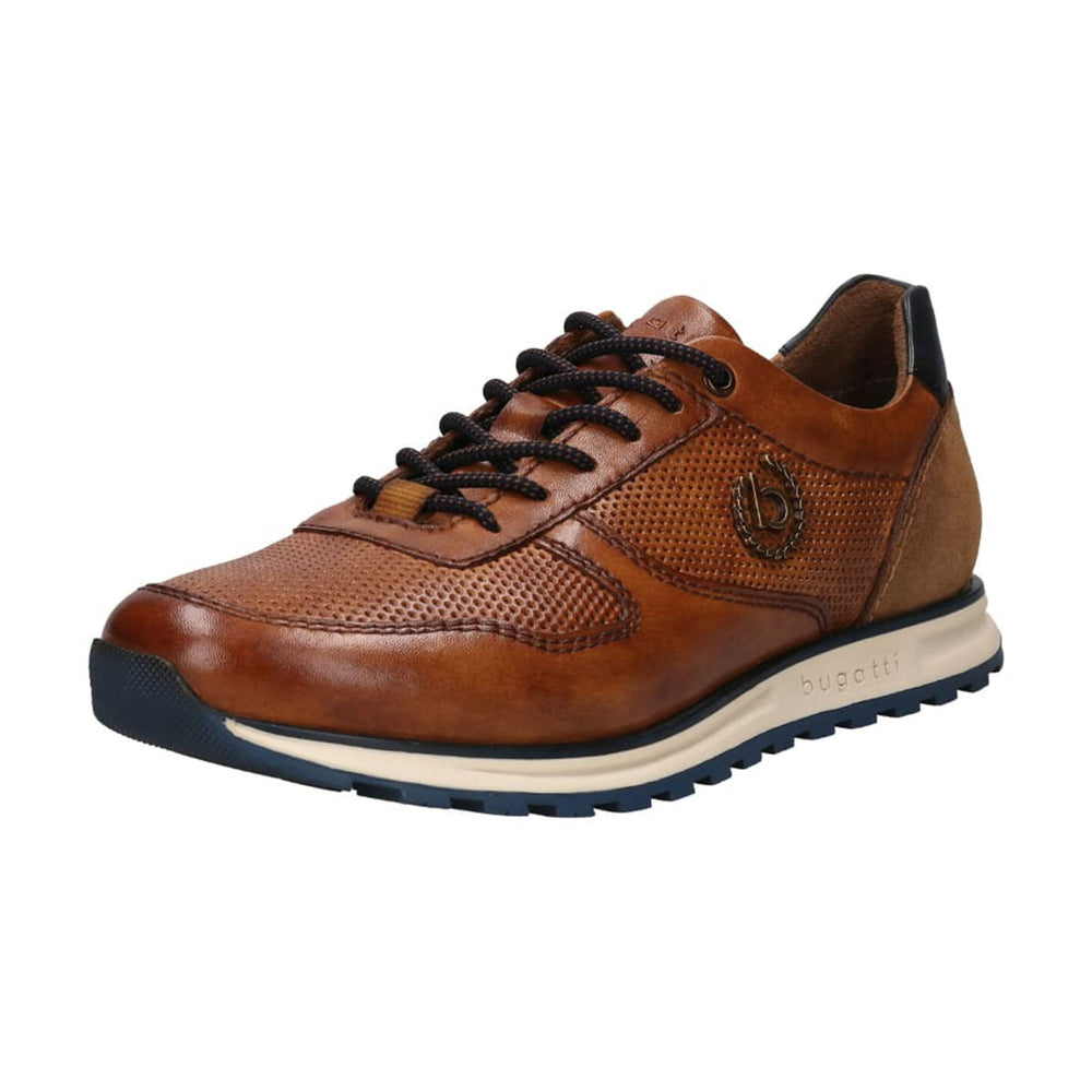 Bugatti 331-A0211-4100-6300 Cognac Brown Leather Sneaker Trainers - BAKS Menswear Bournemouth