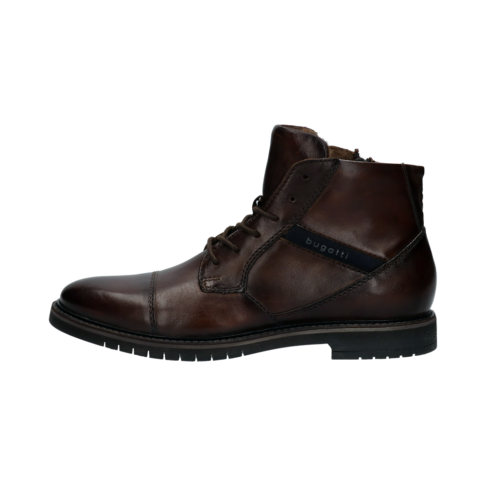 Bugatti Caj mid brown mens leather ankle boot, outer side profile