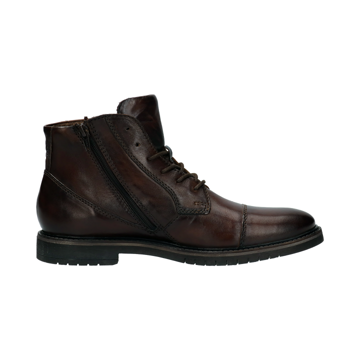 Bugatti Caj mid brown mens leather ankle boot, inner side profile