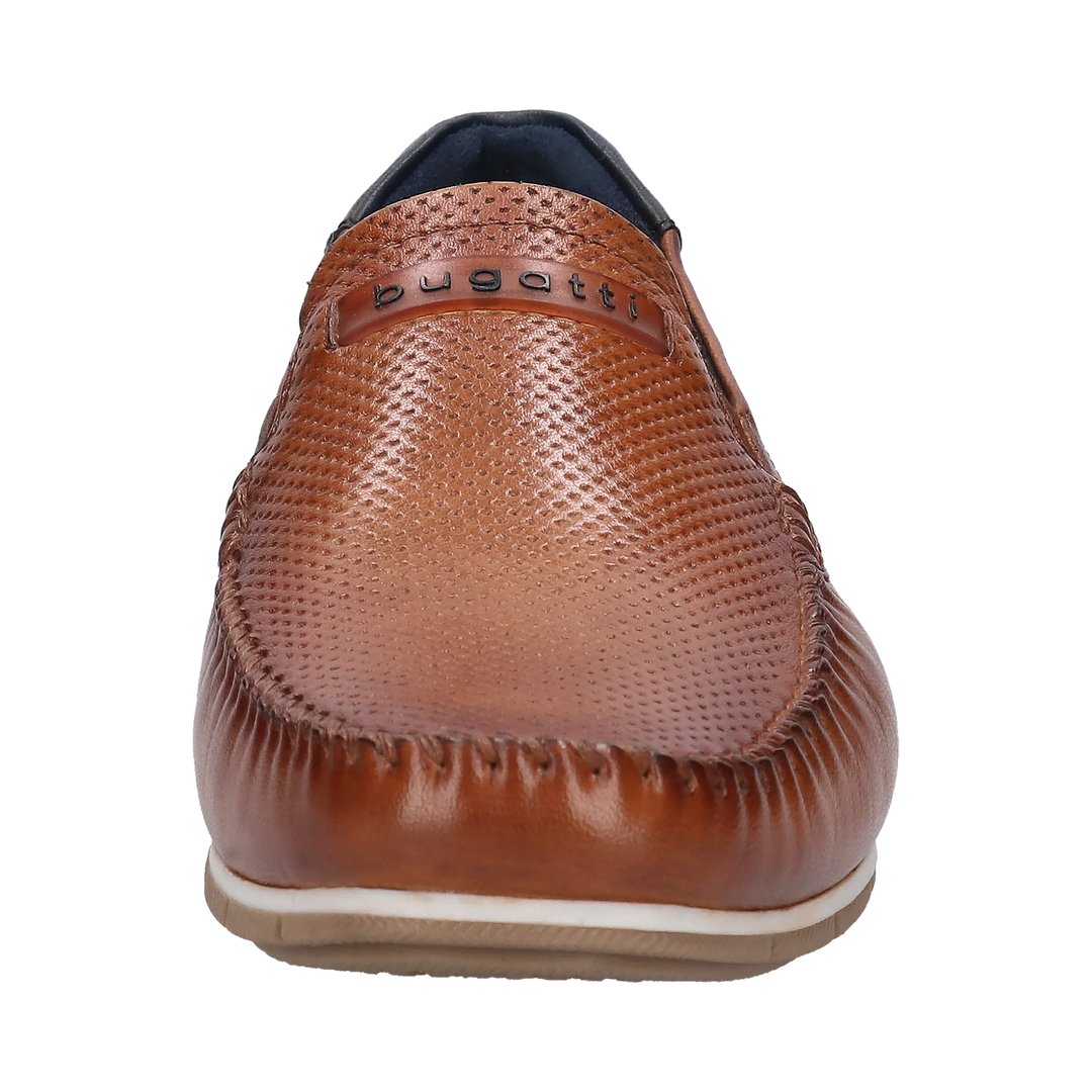 Bugatti Cognac Brown Leather Mocassin Shoes 321-A2X6G-4000-6300