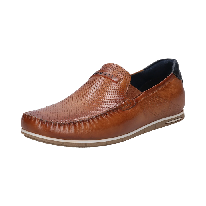 Bugatti Cognac Brown Leather Mocassin Shoes 321-A2X6G-4000-6300