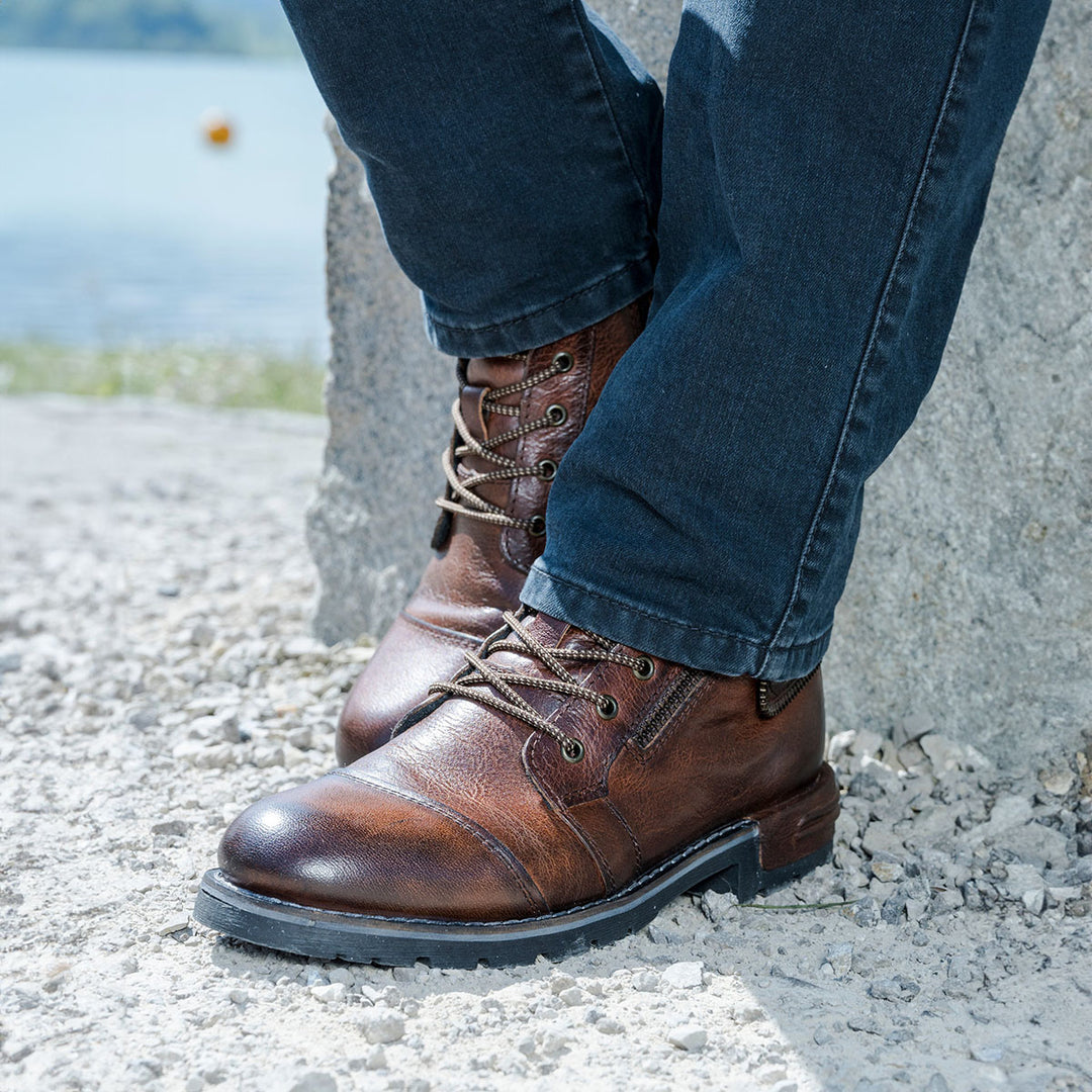 Bugatti Sentra Medium Brown Plush Lined Leather Boots 321-6115B-2000-6400  - Baks Menswear Bournemouth