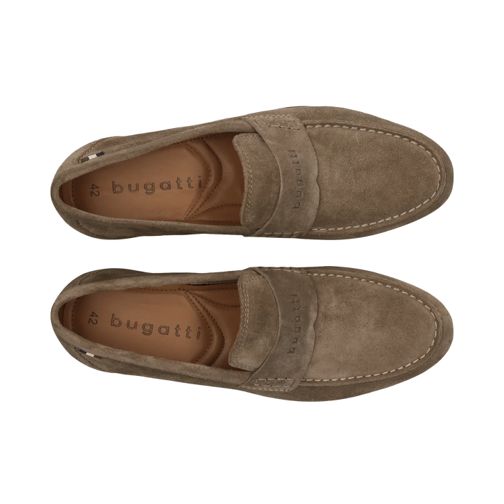 Bugatti Taupe Suede Loafer Shoes 311-AW660-1400-1400