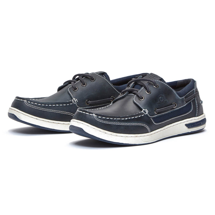 Chatham Buton G2 Navy Off White Premium Leather Deck Shoe - Baks Menswear