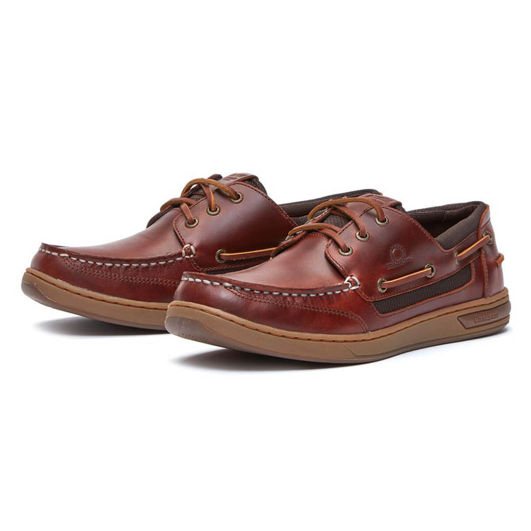 Chatham Buton G2 Red Brown Gum Premium Leather Deck Shoes - Baks Menswear
