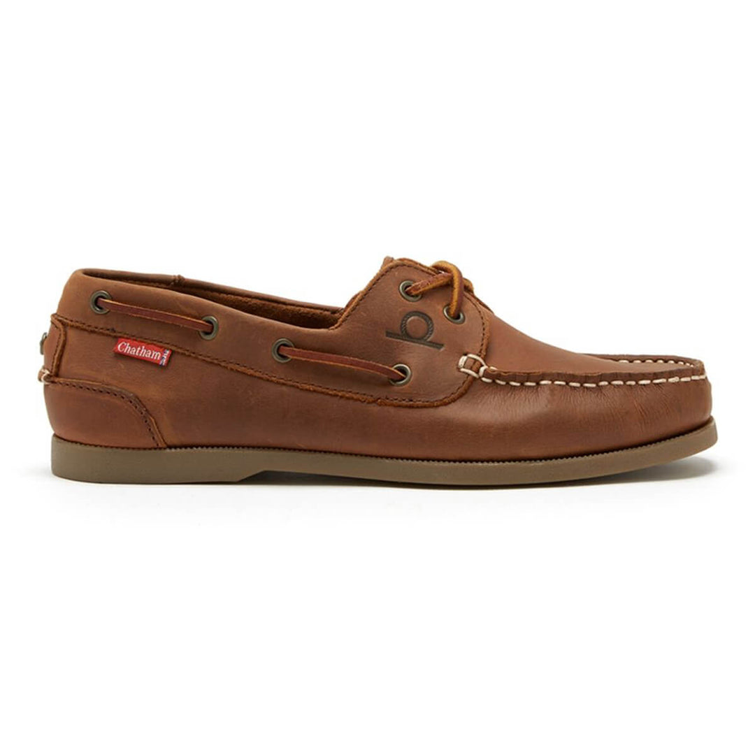 Chatham Galley II Dark Tan Brown Nubuck Leather Deck Shoe - Baks Menswear