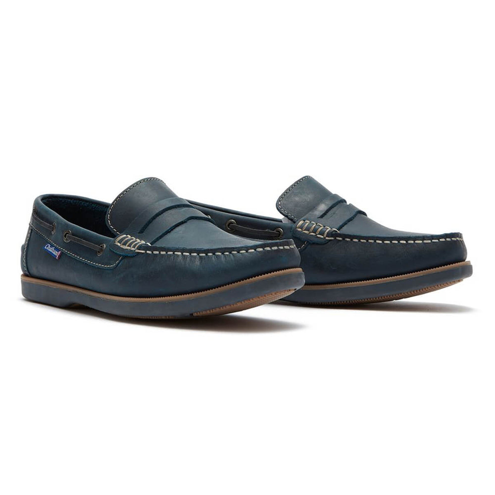 Chatham Shanklin Navy Premium Leather Loafers - Baks Menswear