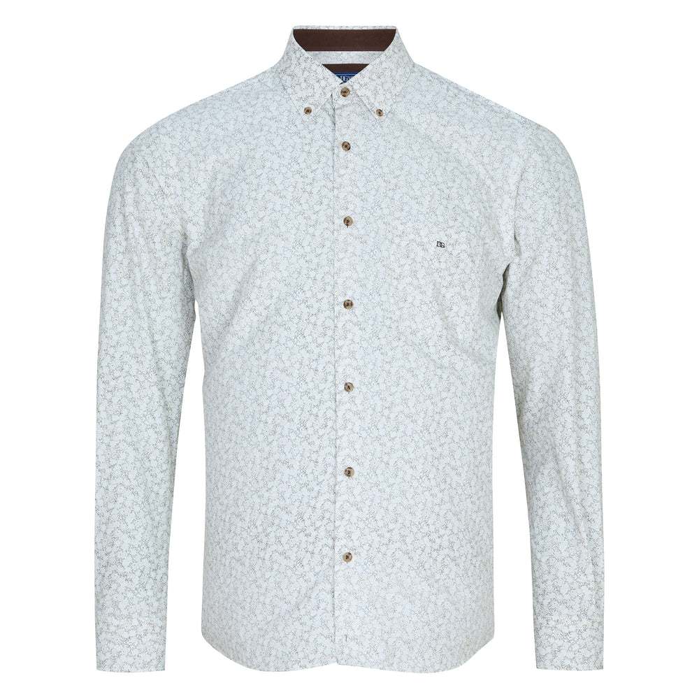 DG's Drifter Ivano Brown Print Long Sleeve Shirt 14064 14, front view