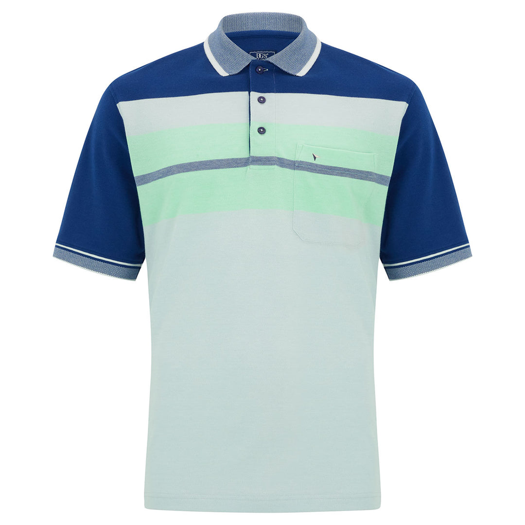 DG's Drifter 113 55123 Sky Blue Contrast Polo Shirt - Baks Menswear Bournemouth