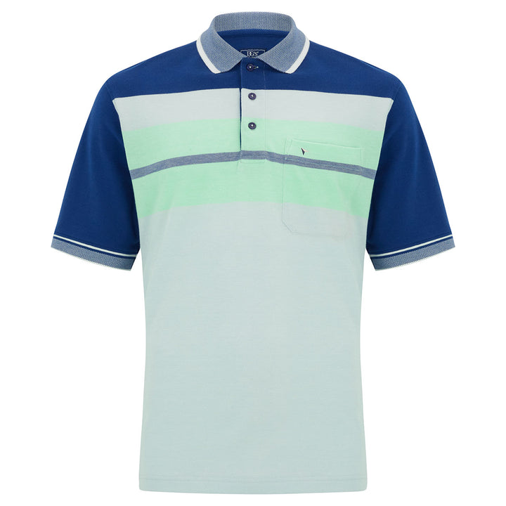 DG's Drifter 113 55123 Sky Blue Contrast Polo Shirt - Baks Menswear Bournemouth