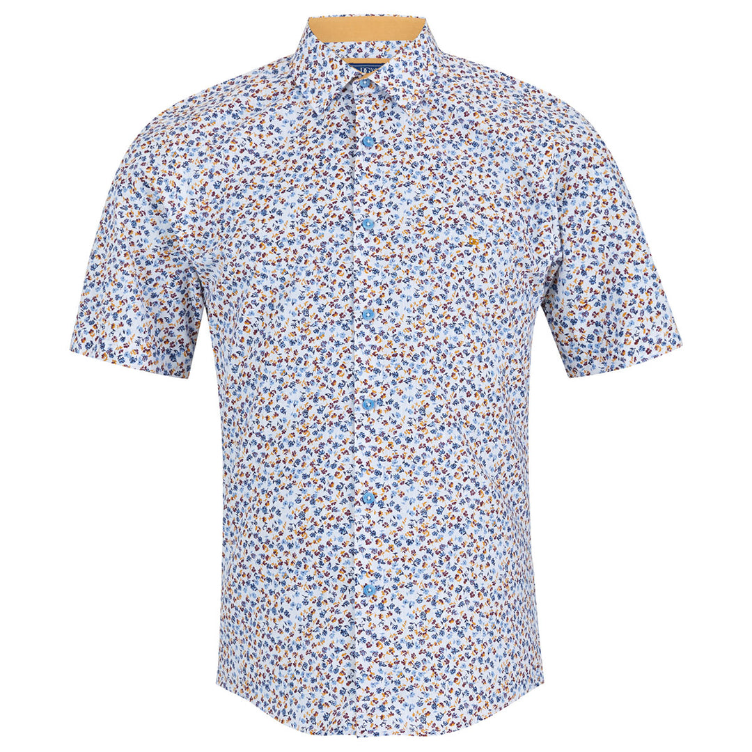 DG's Drifter 141-14738SS 15 Geneva Yellow Print Short Sleeve Shirt - Baks Menswear Bournemouth