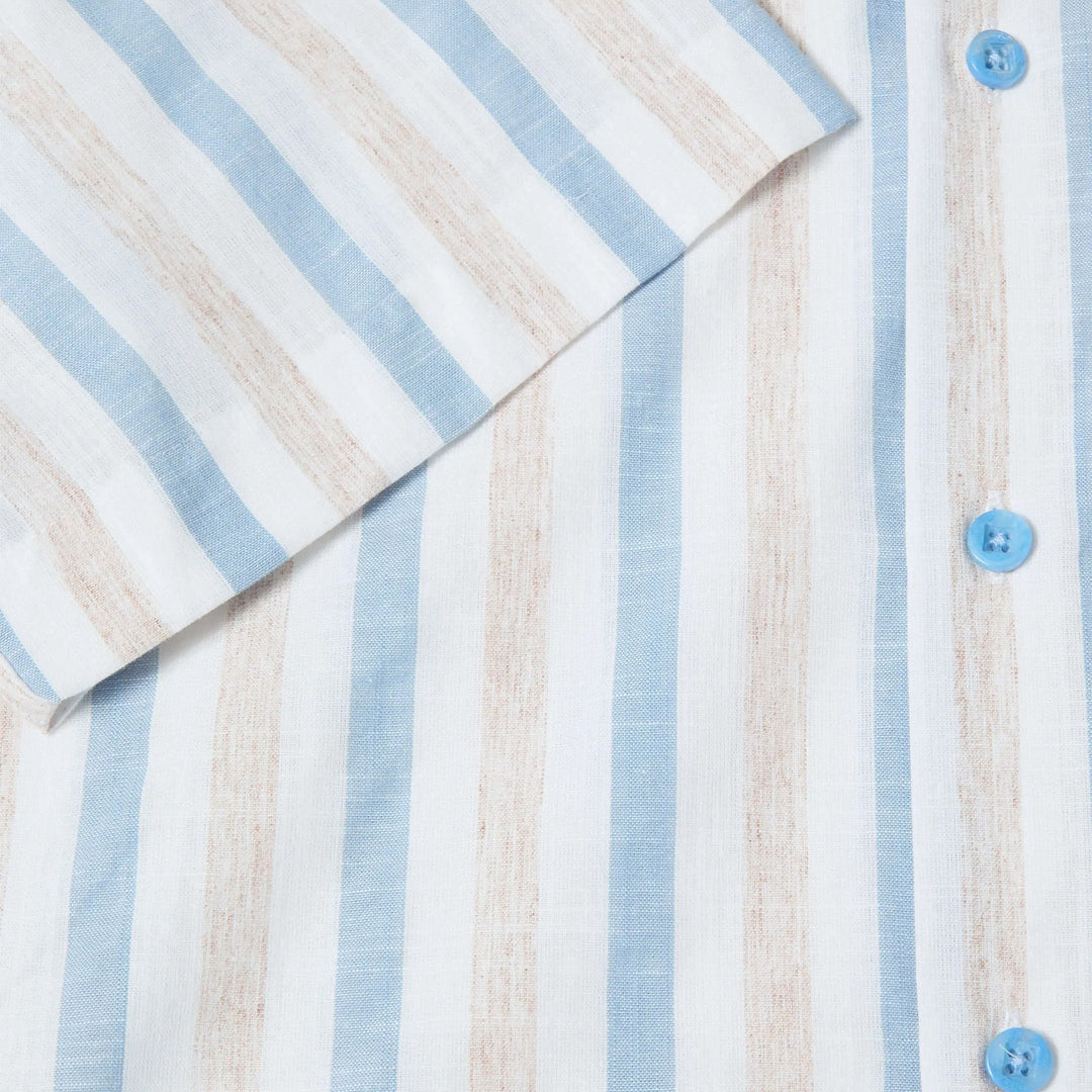 DG's Drifter 14144 12 Blue White Stripe Mens Short Sleeve Shirt
