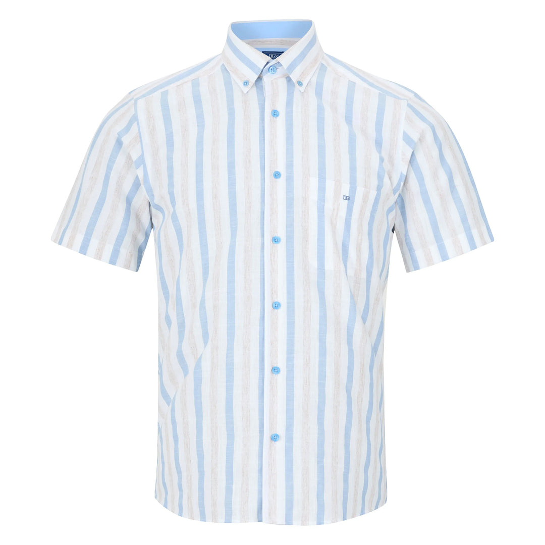 DG's Drifter 14144 12 Blue White Stripe Mens Short Sleeve Shirt
