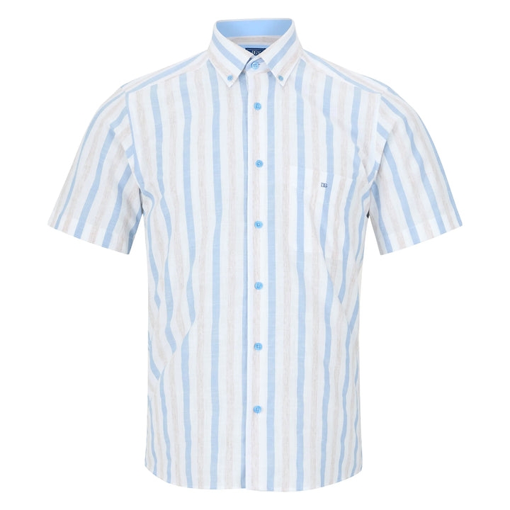 DG's Drifter 14144 12 Blue White Stripe Mens Short Sleeve Shirt