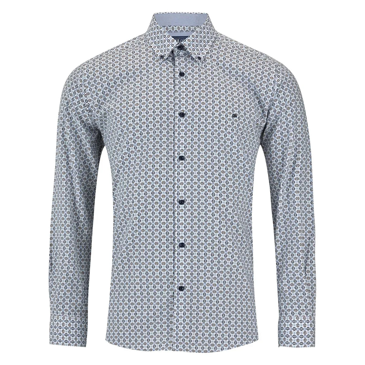 DG's Drifter 14853 Blue White Long Sleeve Men's Shirt 12 – Baks