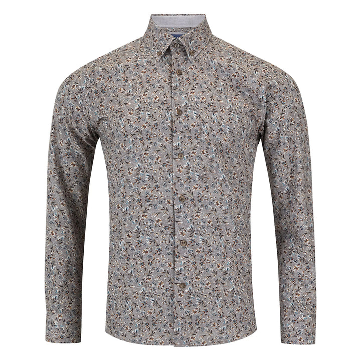 Floral patterned shirt on a white background