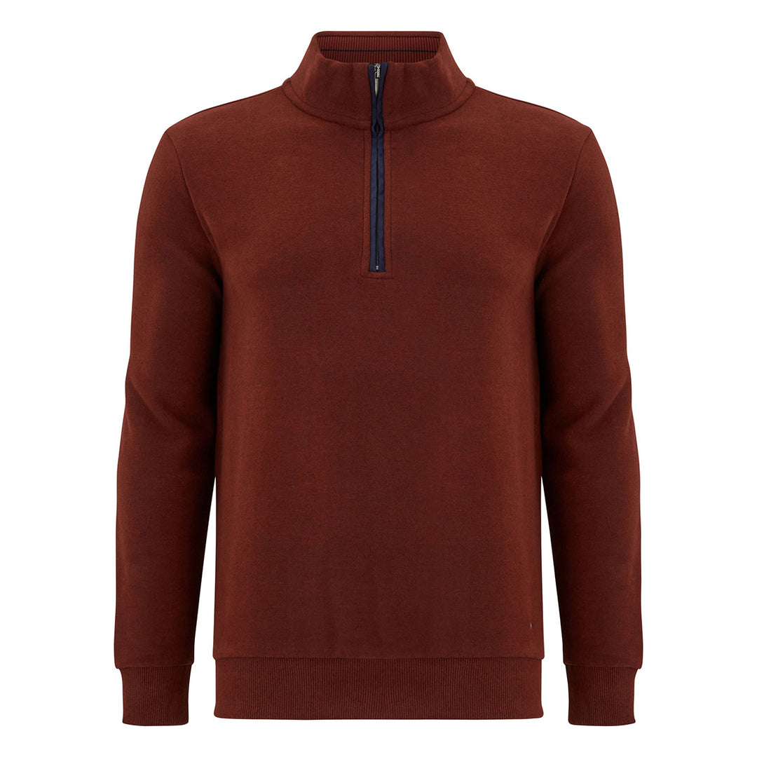 DG's Drifter 503-55112-59 Rust Brown Navy Zip Neck Sweatshirt -Baks Menswear Bournemouth