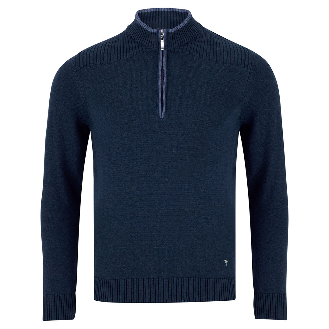 DG's Drifter 523-55315-78 Blue Zip Neck Jumper - Baks Menswear Bournemouth