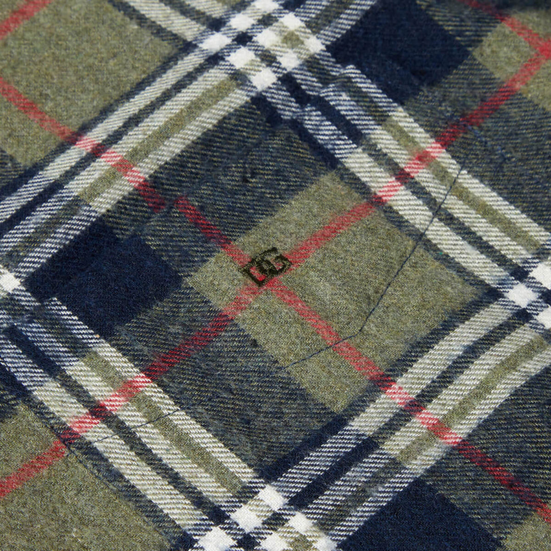 DG's Drifter 531-14494-35 Giovanni Olive Green Long Sleeve Flannel Shirt - Baks Menswear Bournemouth