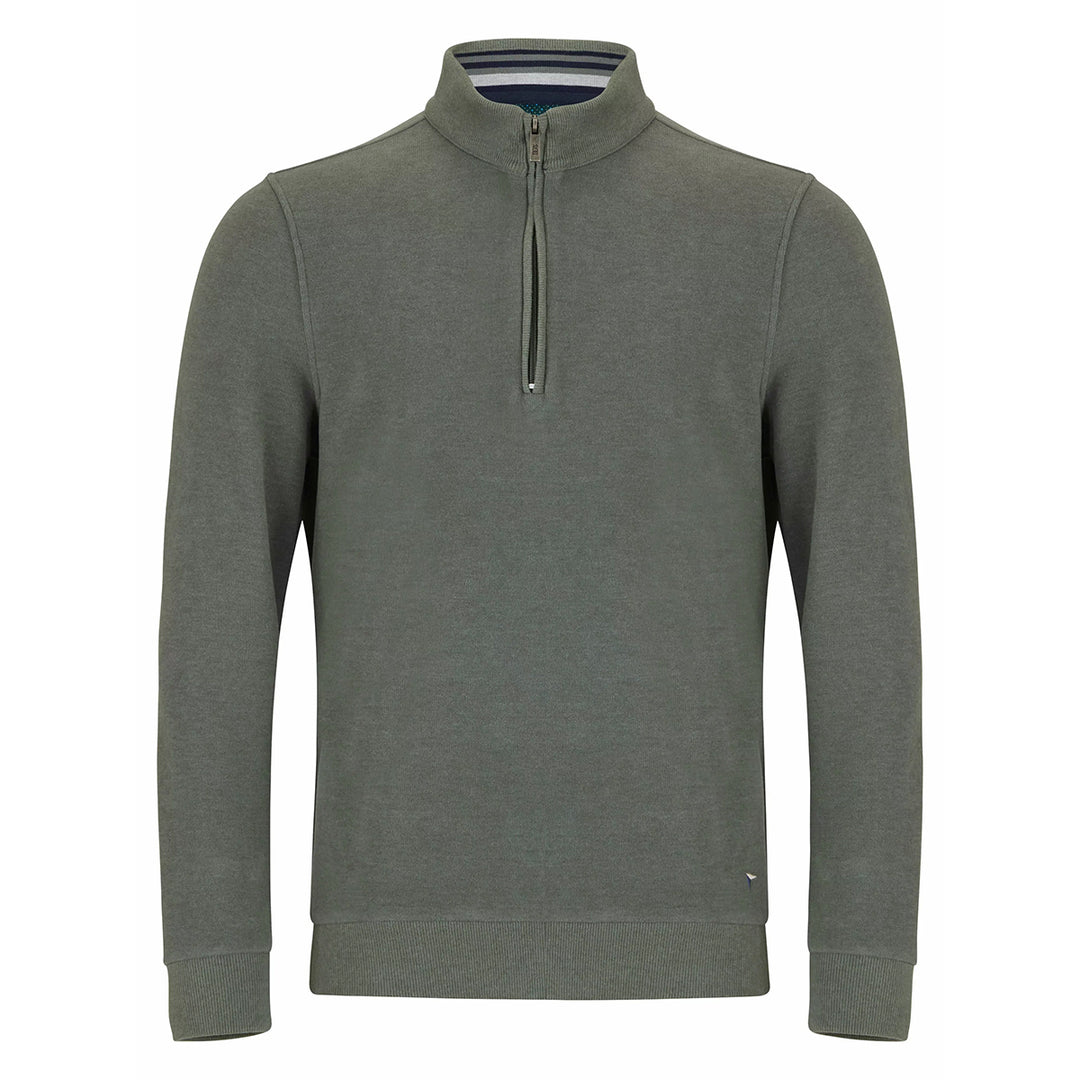 Green zip-up sweatshirt on a white background