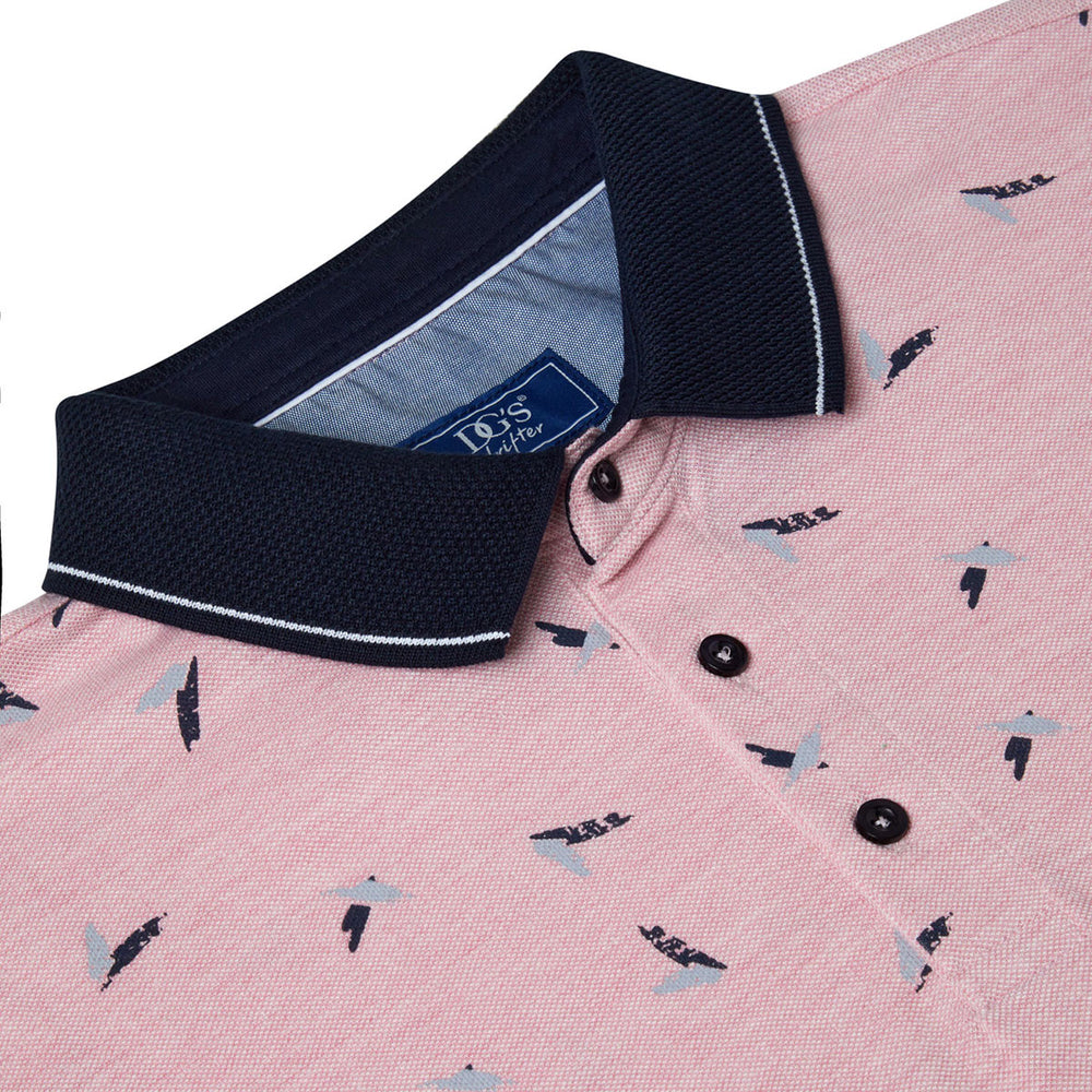 DG's Drifter 55193 62 Pink Short Sleeve Polo Shirt - Baks Menswear Bournemouth