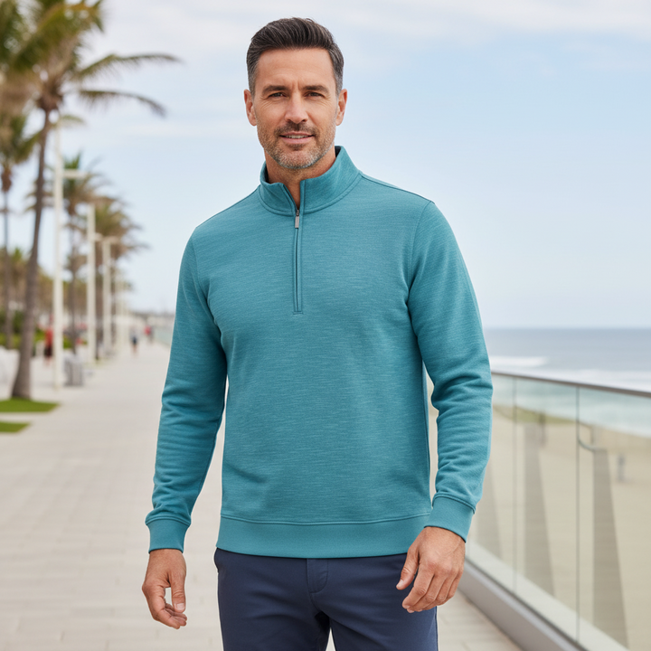 DG'S Drifter 55354 26 Blue Long Sleeve Mens Zip Neck Top